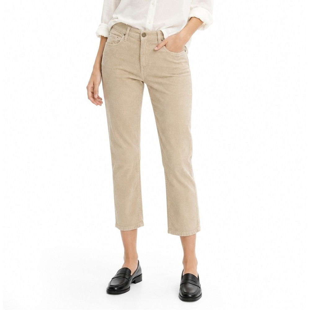 Current Elliott The Boyfriend Corduroy Cropped Pants Vintage Burlap Canteen 26